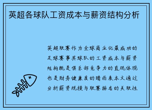 英超各球队工资成本与薪资结构分析